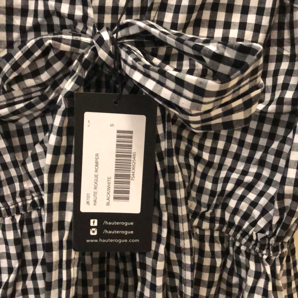 Black Gingham Romper - Picture 2 of 3